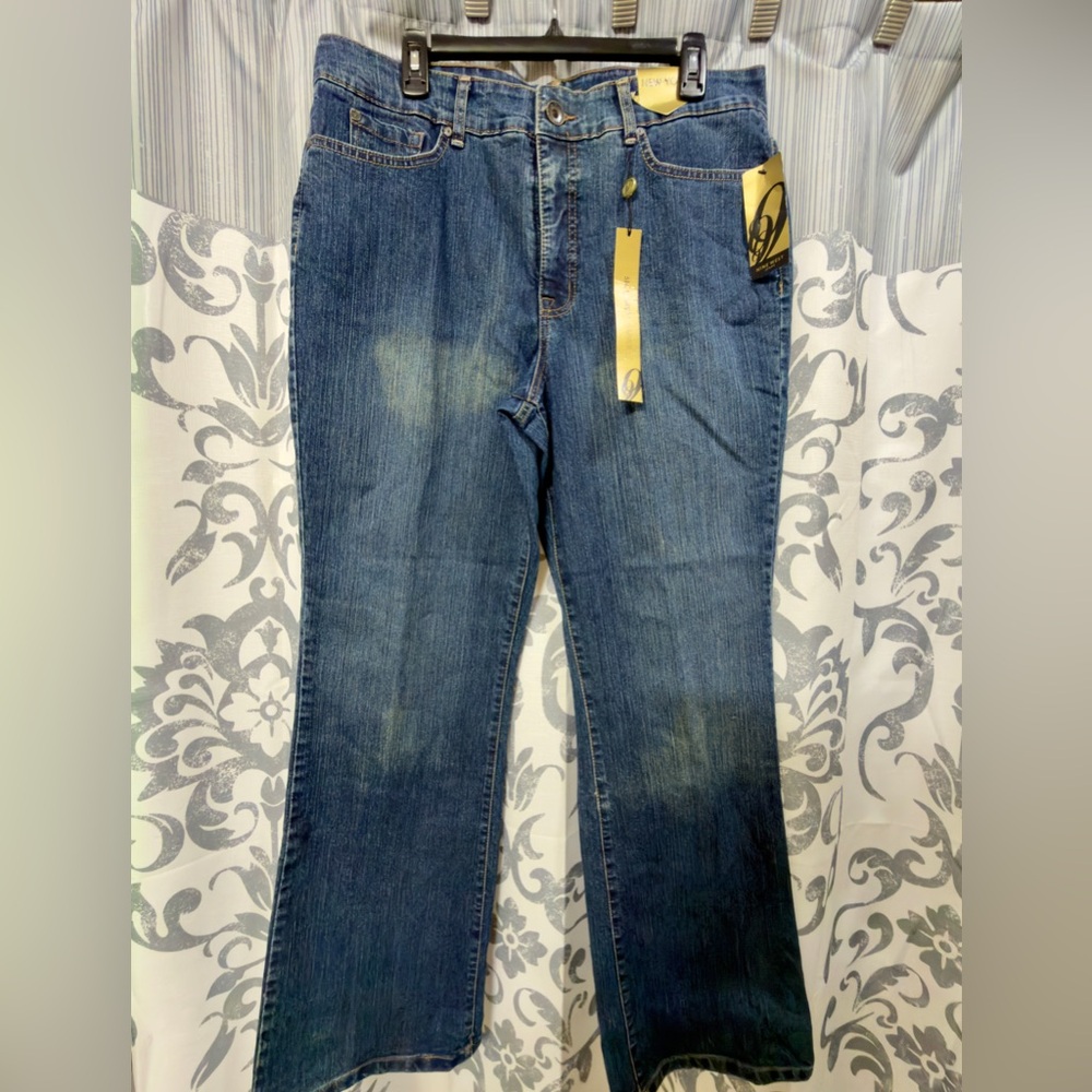 Nine West Women's Blue Stretch Slimmer Bootcut Denim Quality Jeans 16-32x30‎ NWT